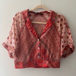 Zara boho summer crop top